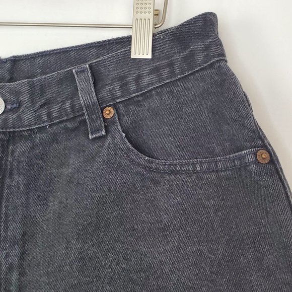 Vintage Levi's 550 Relaxed Fit Washed Black Denim Shorts Red Tab Made in USA - Picture 3 of 9